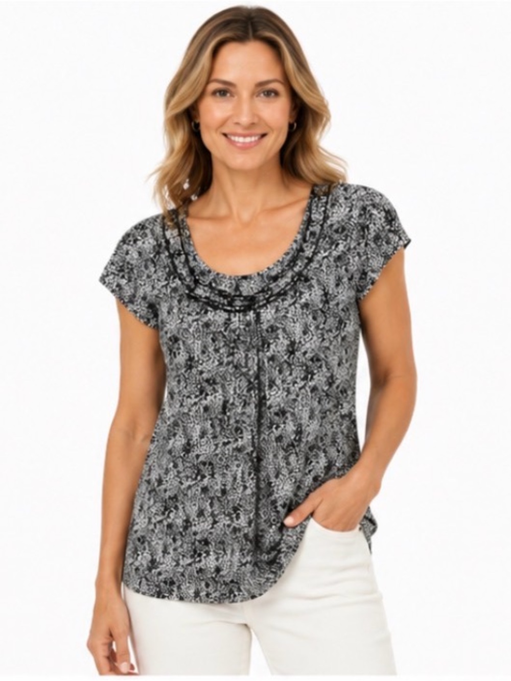 Anne Klein Cold-Shoulder Women’s Shirt